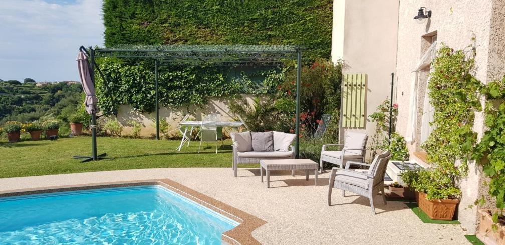 Studio-Mezzanine Dans Villa Cagnes-sur-Mer Exteriér fotografie